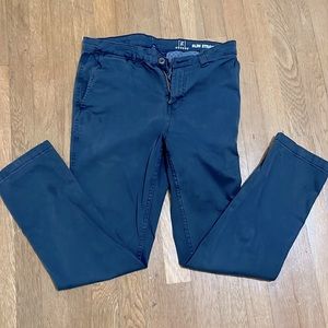 Mens Blue Slim Straight Pants 30x30